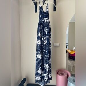 Tropical Halter top maxi dress